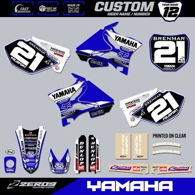YAMAHA MOTOCROSS GRAPHICS CUSTOM MX GRAPHICS DECAL KIT YZ 125 250 DIXON RACING