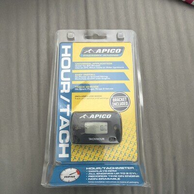 Apico Hour Meter Tachmeter RPM With Bracket Motocross Enduro Motorcycle ATV New