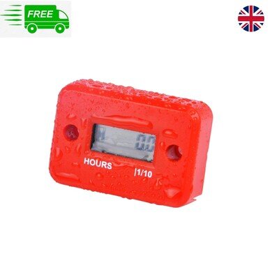 Inductive Hour Meter - Waterproof, Battery-Free, for Motorcycle & Motocross RED