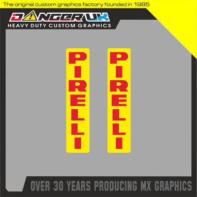 MOTOCROSS MX STICKERS DECALS GRAPHICS FORKS PIRELLI TYRES VERTICAL