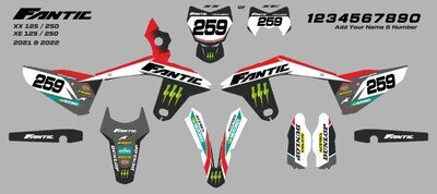 FANTIC XX 125 250 XE 2021 2022 MOTOCROSS DECALS GRAPHICS MX KIT ENDURO FACTORY