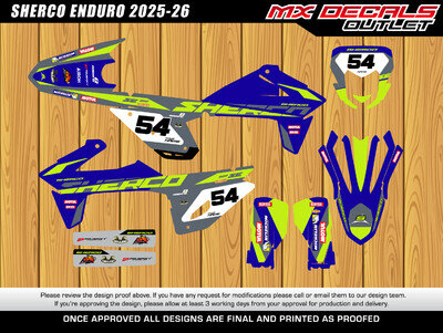 Sherco Enduro Graphics kit SE and SEF 2 and 4 stroke 2025-26 Fitted to plastics