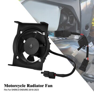 Black 12V Radiator Cooling Fan and Switch kit Fits For SHERCO ENDURO 2018-2023