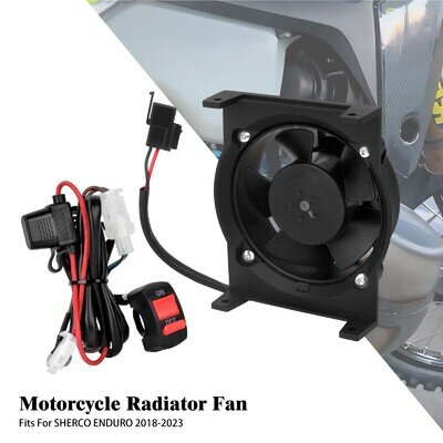 Black Radiator Cooling Fan and Mounting kit Fits For SHERCO ENDURO 2018-2023