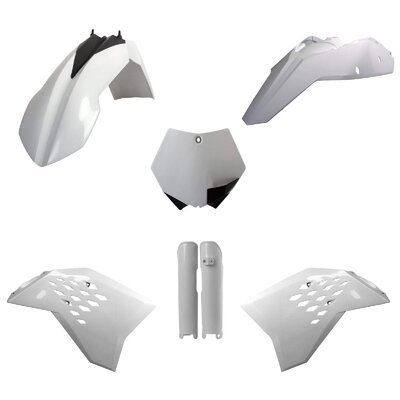 KTM Plastic Kit SX SXF 125 - 505 2007 ONLY All White Polisport motocross MX
