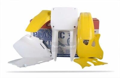 SUZUKI Plastic Kit RM 125 / 250 1996 - 1998 OEM Yellow motocross polisport 90093