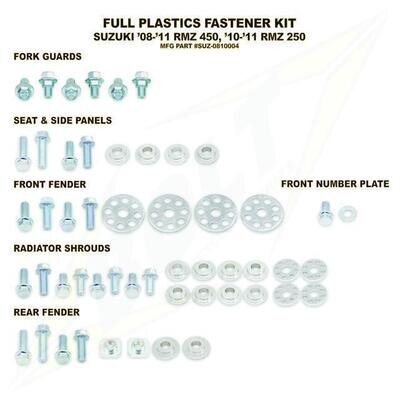 Suzuki motocross plastic fastener KIT RMZ 250 2010 - 2018 RMZ 450 2008 - 2017