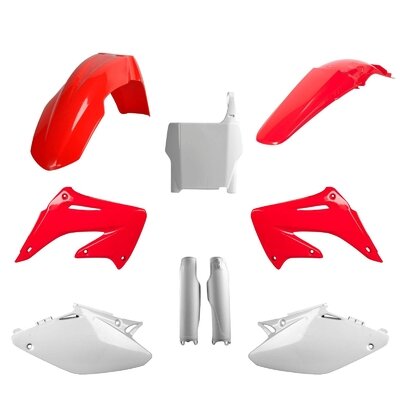 Honda Plastic Kit CR 125 250 2004 - 2007 OEM Red White Polisport Motocross