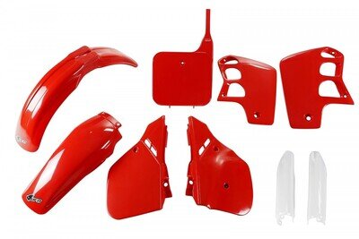 UFO 5 PIECE MOTOCROSS PLASTIC KIT HONDA CR 500 1989 RED HOKITCR89