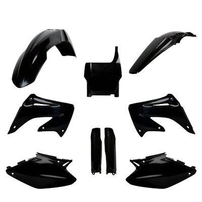 Honda Plastic Kit CR 125 250 2004 - 2007 All Black Polisport EVO Motocross MX