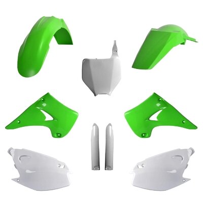 Kawasaki Plastic Kit KX 125 KX 250 2003 ONLY OEM Green White Polisport Motocross