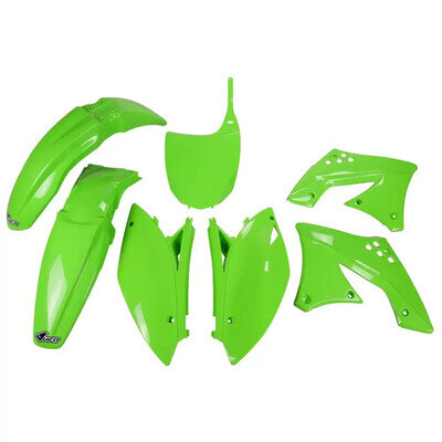 UFO Plastic Kit KX Green Kawasaki KX450F 2009 2010 2011 KAKIT213‑026 MX Plastics