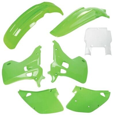 Kawasaki Plastic Kit KX 125 250 1992 ONLY OEM Green White Polisport Motocross