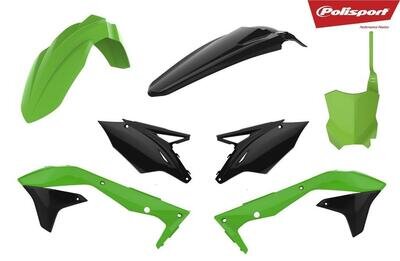 Kawasaki Plastic Kit KXF 450 2016 - 2018 Green & Black 90837 Motocross Polisport