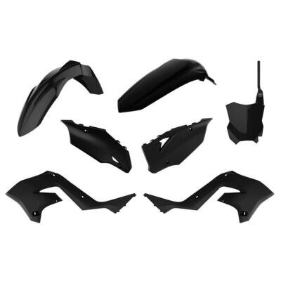 Kawasaki restyle Plastic Kit KX 125 KX 250 2003 - 2008 ALL Black Motocross 90934