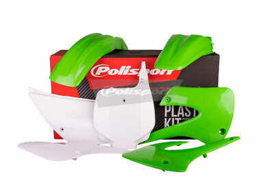 Kawasaki Plastic Kit KX 85 2001 - 2013 OEM Green White 90462 Polisport Motocross
