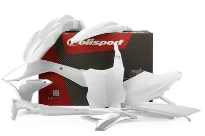 Kawasaki Plastic Kit KXF 450 2016 - 2018 All White Polisport Motocross 90690