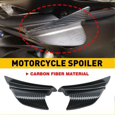 Carbon Fiber Plastic Side Winglets Air Deflector Wing Kit Spoiler For Motorcycle