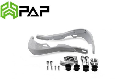 Dirt Bikes Handguards Wrap Around White With Alloy Reinforcement Bar & bolt Kit