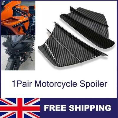 1Pair Universal Motorcycle Winglets Aerodynamic Spoiler Wing Kit with Adhesive