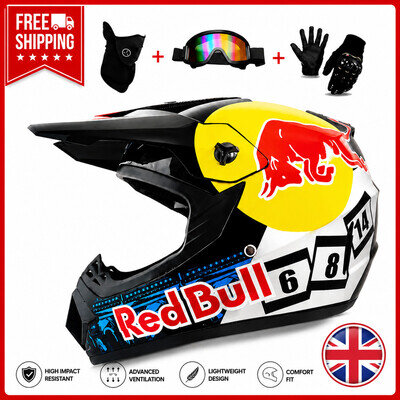 Adult Off Road Motocross Helmet ATV MTB DH DOT Approved Full Face UK STOCK FAST
