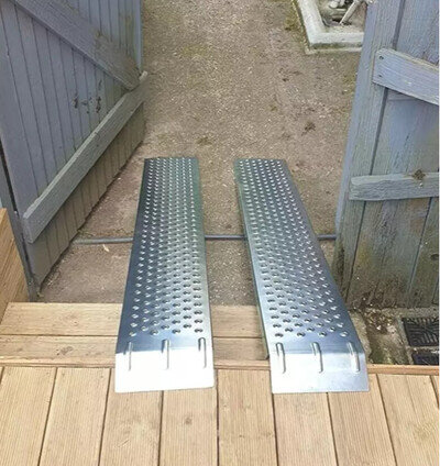 Heavy Duty Ramp Set 2 Steel Non Slip Loading Ramps Skids Bike Van Trailer ATV