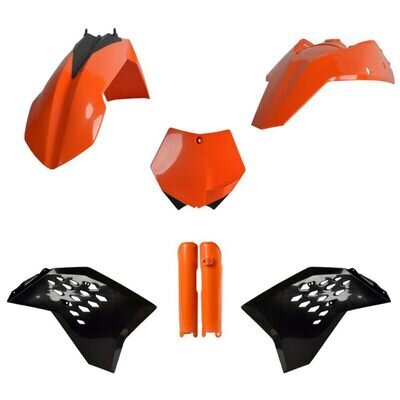 KTM Plastic Kit SX SXF 125 - 505 2007 ONLY OEM Orange Black Polisport Motocross