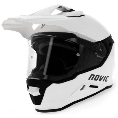 Novic Xterra Adventure Motorcycle Helmet Plain Gloss White