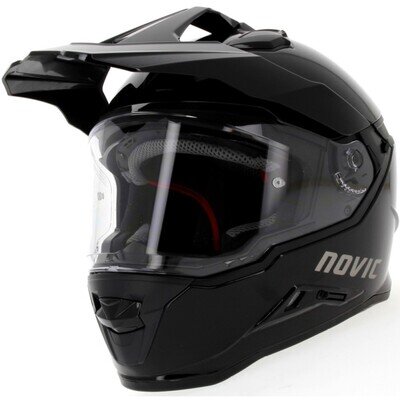 Novic Xterra Adventure Motorcycle Helmet Gloss Plain Black