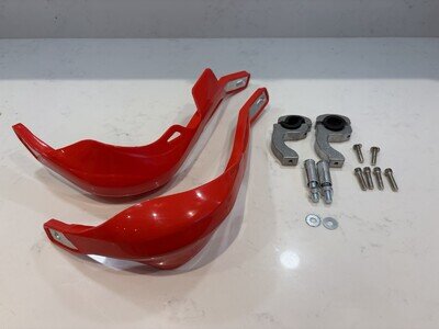 MX Enduro Aluminium Red Reinforced Hand Guards 7/8" 22mm Handlebar 🇬🇧🏍️