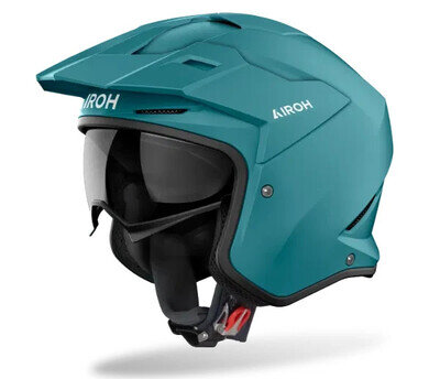 AIROH KOMBAKT TRIALS BIKE OPEN FACE HELMET. GREAT QUALITY. MATT GREEN. ALL SIZES