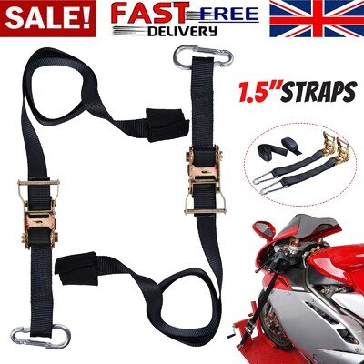 Motorcycle Handle Bar Tie Down Ratchet Straps Transit Motorbike Motocross Bikes