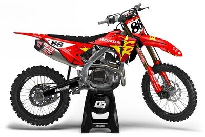 Honda Motocross MX Graphics Decal Sticker Kit Firestorm | CRF CR XR All Models