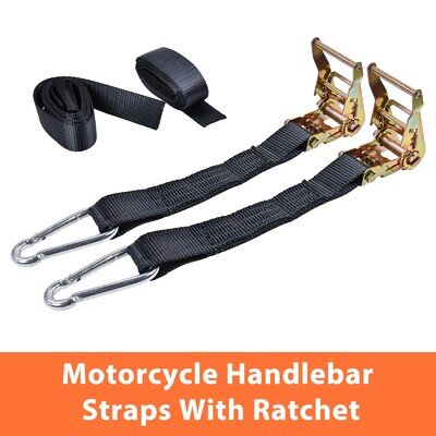 Motorcycle Handle Bar Tie Down Ratchet Straps Transit Motorbike Motocross BikeIt