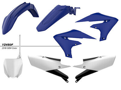 YAMAHA PLASTIC KIT YZF 450 2018 - 2021 OEM Blue White 90766 Polisport Motocross
