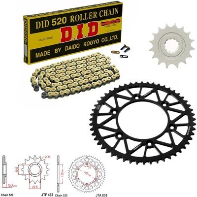 RMX250 Chain and Sprocket Kit 520GB Gold Suzuki RMX250 1994