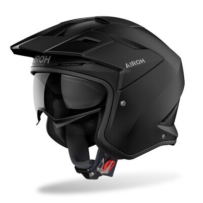 Airoh Kombakt Trials Motorcycle Helmet With Sun Visor Matt Black