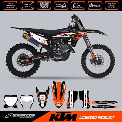 KTM MX Graphics Kit Motocross Graphics Decals SX SXF EXC EXCF 125-500 KAOS BLK