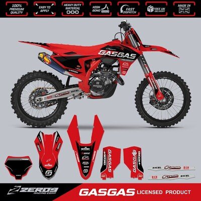 GASGAS MOTOCROSS GRAPHICS KIT MX GRAPHICS DECALS STICKERS MC MCF EC POWR RED/GR