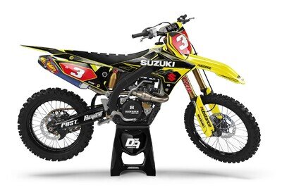 Suzuki Motocross MX Graphics Decal Sticker Kit Zuro | RM RMZ DRZ All Models
