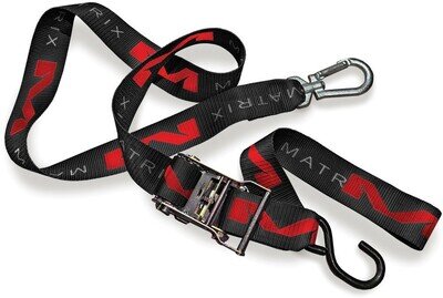 Matrix M1 Phatty Black Ratchet Tie Downs 1.5in MX Motocross Heavy Duty Straps
