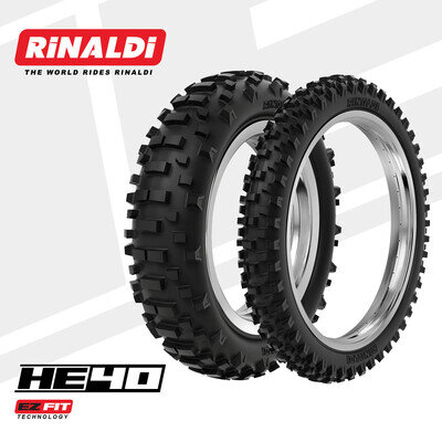 RINALDI HE40 140/80-18 90/90-21 Competition Enduro tyre Pair combo E-cert