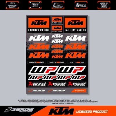 KTM STICKERS, MOTOCROSS STICKERS, STICKER SHEET, MX STICKERS SX SXF #ZTSS-KTM-08