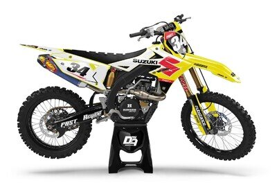 Suzuki Motocross MX Graphics Decal Sticker Kit Rush| RM RMZ DRZ All Models