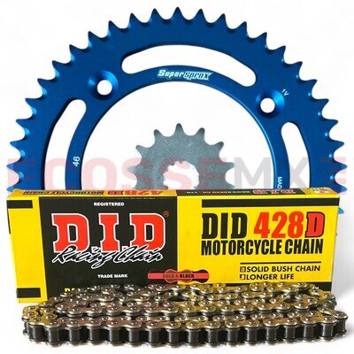 HUSQVARNA TC85 CHAIN SUPERSPROX APICO SPROCKET KIT BLUE DID GOLD CHAIN 2015-2025