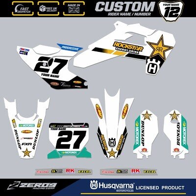 HUSQVARNA 85 MOTOCROSS GRAPHICS CUSTOM MX GRAPHICS KIT DECALS TC 85 ROCKSATAR 25