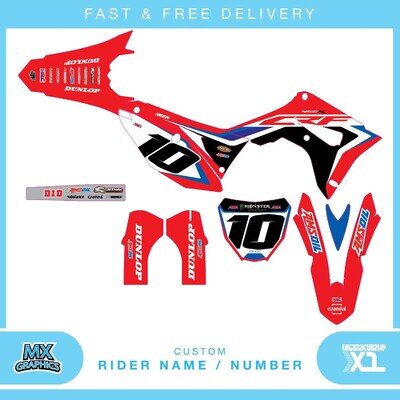 Custom MX Graphics Kit: HONDA CR CRF Motocross Graphics Decals 125-500