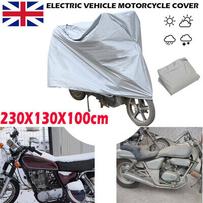 Motorcycle Motorbike Scooter Moped Cover Waterproof Rain Dust UVProtector Silver