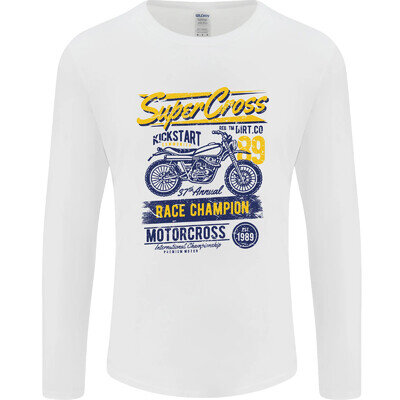 Supercross MotoX Dirt Bike Motocross Mens Long Sleeve T-Shirt