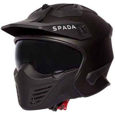 Spada Storm Full Face Trials Off Road Motorcycle Bike Crash Helmet Black Grey